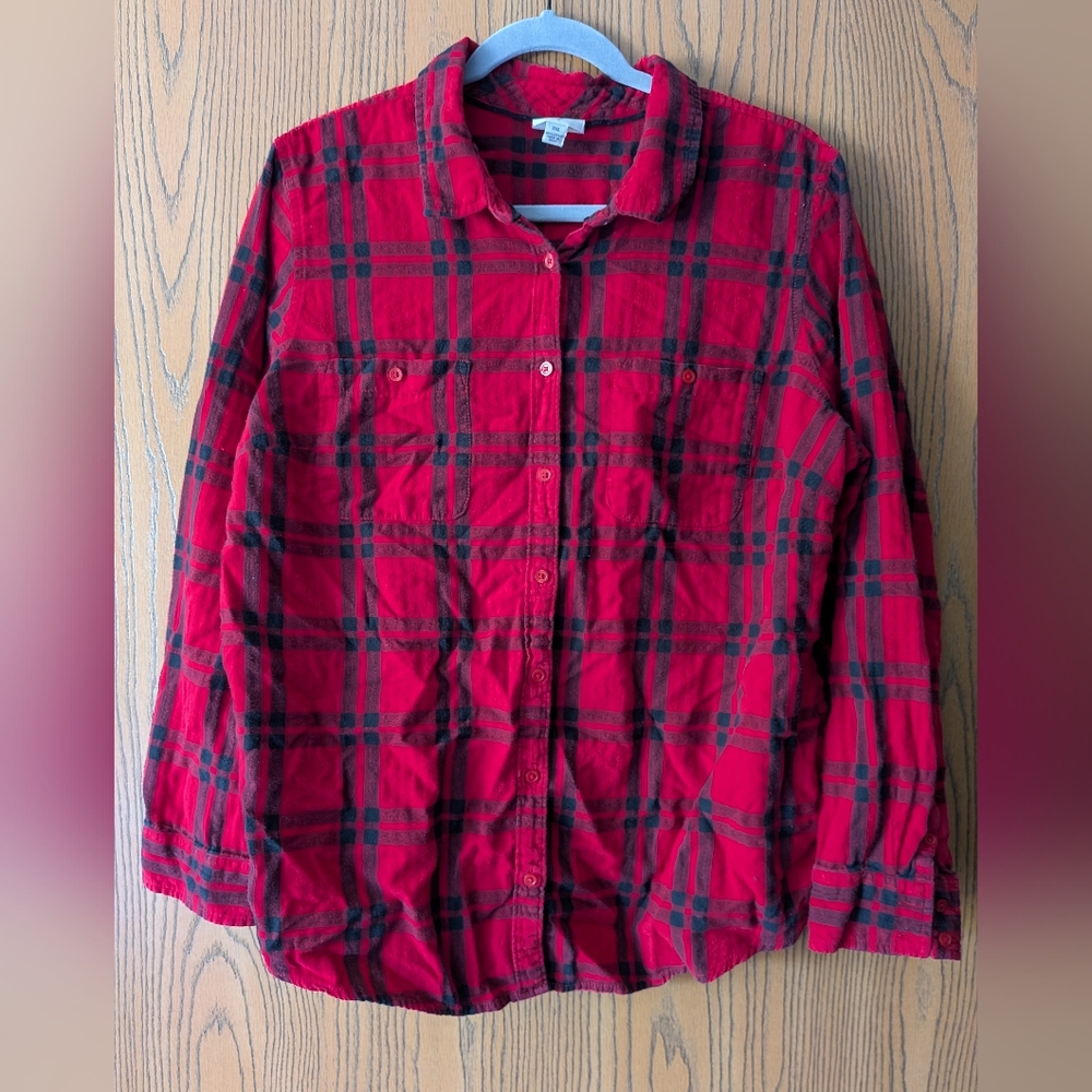 St. John's Bay Red Flannel Button Up | XXL